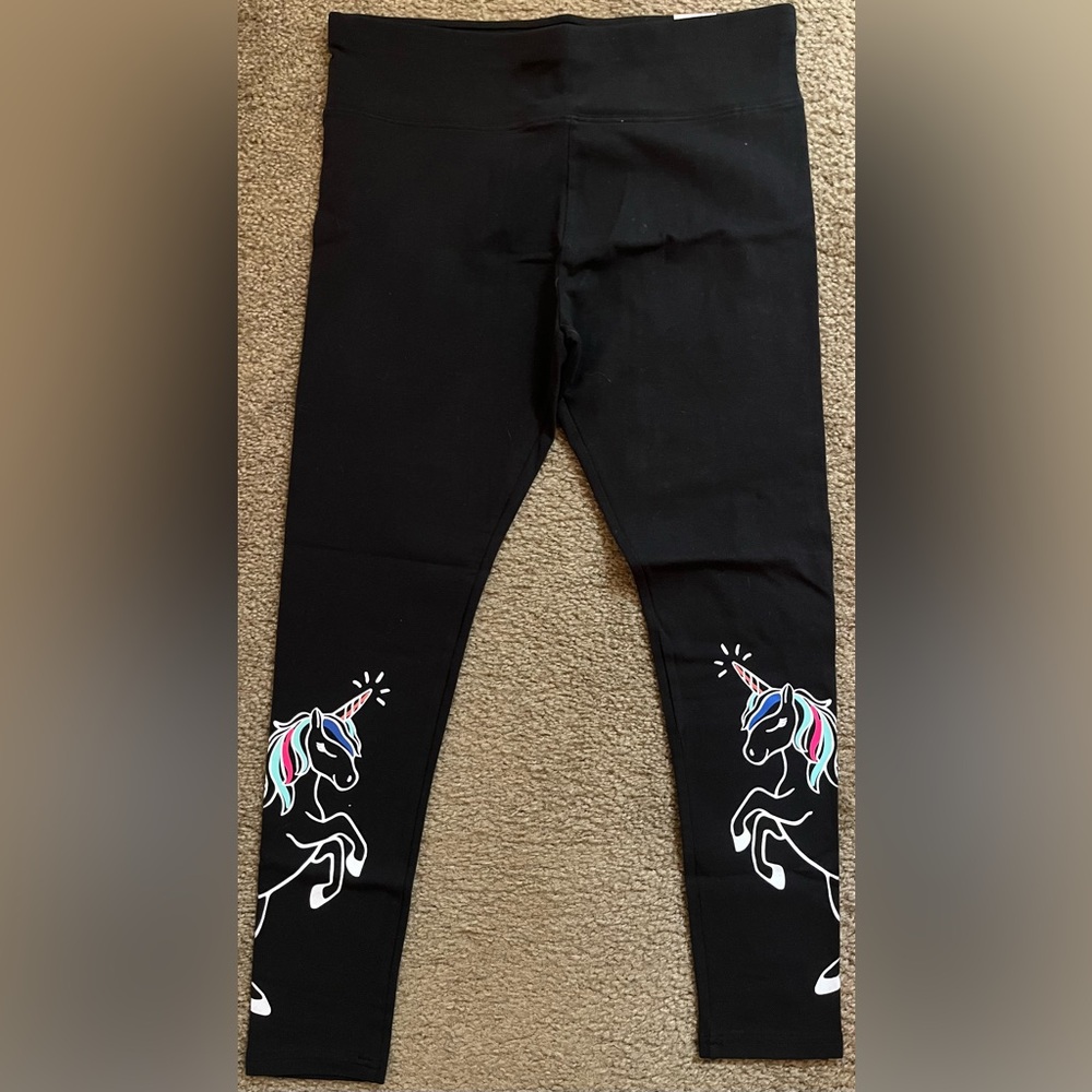 Justice Black Unicorn Leggings for Kids NWT